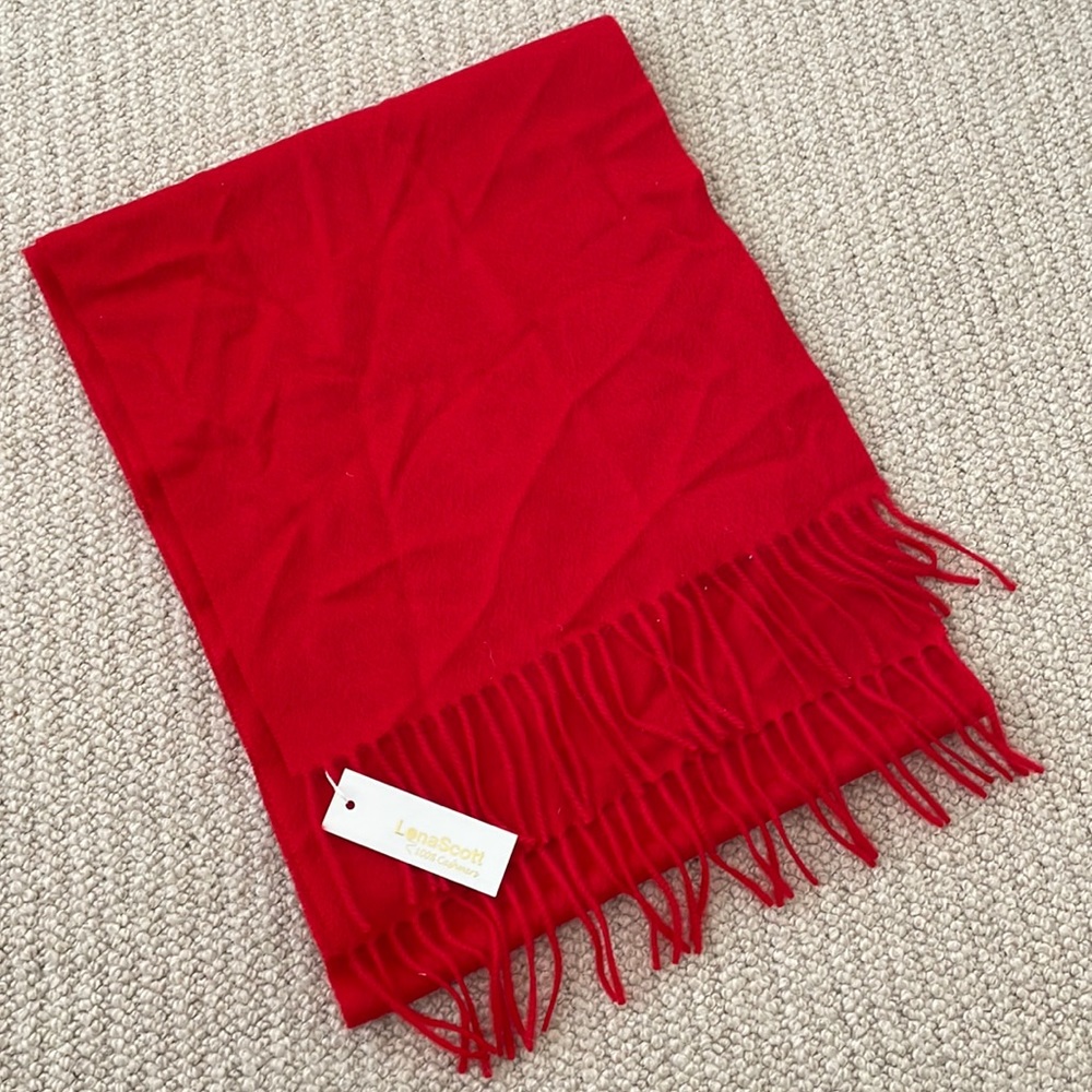 Red cashmere scarf